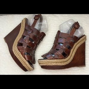 Christian Louboutin Espadrille wedge gladiator sandals size